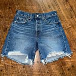 Levi 501 distressed button up cutoff W26 denim cutoff shorts Blue Size 26 Photo 0