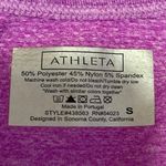 Athleta  Fastest Track Purple Ruched Short Sleeve Athletic Tee T-Shirt Top Size S Photo 2