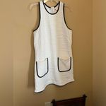 Anthropologie Maeve Patch Pocket Mini Dress M Ivory Black Cotton Stretch NWOT Size M Photo 4