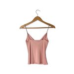 ZARA Pink Draped Cowl Neck Tank Top Sz S Jeweled Straps Satin Style Photo 2