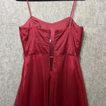 As You Wish Vintage 90s‎ As U Wish Party Dress Fit Flare Sleeveless Tulle Overlay Red Size 5 Photo 6