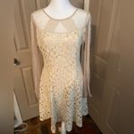 Ryu  velvet burnout & lace long sleeve mini dress Photo 1