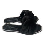 Wild Diva Lounge Black Faux Fur Rhinestone Slides Photo 63