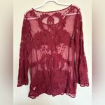 Saint Tropez West  lace sheer top sz L Photo 3