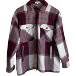 GeeGee  Women Shcacket M Maroon Plaid Utility Casual Warm Cozy‎ Western Cowgirl Photo 0