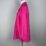 Diane Von Furstenberg  Silk Blouse Tunic Top Womens S/M Pink Button Up Oversized Photo 4