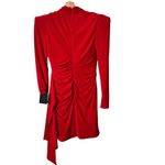 NWT IEENA for Mac Duggal 6 draped bodycone asymmetrical ruched mini dress Red Photo 3