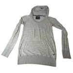 American Eagle Soft Knit Hoodie Lightweight Gray Long Sleeve Pullover Women’s Sm Photo 2
