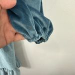 LC Lauren Conrad Lauren Conrad XL Blue Velvet Smocked Ruffle Mini Dress Fairy Coquette Romantic Photo 3