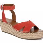 Franco Sarto  Red and Orange, coral summer Sandals with Espadrille Sole size 8 Photo 0