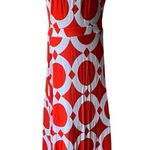 NWT, Banana Republic Factory Trefoil Print Orange and White Halter Maxi Dress Size M Photo 3