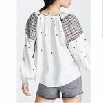 frame denim FRAME anita linen embroidered peasant blouse‎ Photo 2