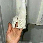 Alfred Dunner  pearl embellished collared blouse size 12 petite Photo 3