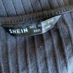 SheIn Cut-Out Cropped Ribbed Top Womens Sz Large Black Photo 5