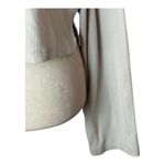 Abercrombie & Fitch  Shirt Women Medium Beige Ribbed Knit Cropped Long Sleeve Tee Photo 4