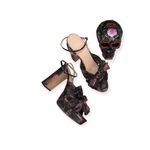 Loeffler Randall  ✿ Natalia Pleated Knot Platform Heel Sandal ✿ Metal Floral ✿ 9M Photo 12