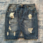Highway Jeans Distressed Denim Pencil Skirt Size 11 Photo 0