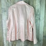 Chico's Chico’s Size 3 (Flaw) Light Pastel Pink Jacket Long Sleeve 3 Button Ruffle Front Photo 1