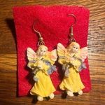 Handmade  Clay Christmas Angel Dangle Earrings New Photo 0