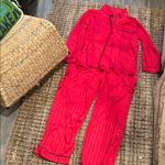 House of Harlow 1960 Red Satin Sleepwear LS Top and Bottom Set Size Medium Photo 0