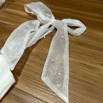 Lulu's White Sheath Mini Dress Square Neck Sheer Pearl Studded Bow Straps Photo 3