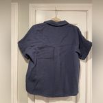 C&C California NWT  Size M Dusty Blue Cotton Gauze Short Sleeve Button Down Shirt Photo 7