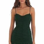 Lucy in the Sky Ruched Bodycon Dress in Green
Photo 0