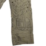 Chico's  Funky Unique Polynesian Novelty Print Ankle Jeans Olive Green size 8 Photo 2