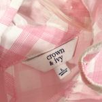 Crown & Ivy Crown & Ivy Large Top Ruffle Mock Neck Sleeveless Top Pink Gingham Tiered 1295 Photo 3