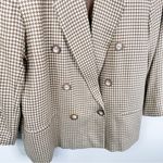 Vintage Gianni Sport Blazer Jacket Womens 12 Houndstooth Tan Neutral Equestrian Photo 3