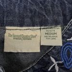 The Vermont Country Store Embroidered Denim Jacket Women's M Blue Floral Boho‎ Size M Photo 5