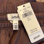 Aerie  NEW Large Chocolate Satin Cargo Jogger Pant Drawstring Waist Photo 7