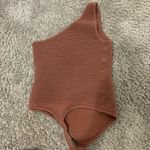 Abercrombie & Fitch Abercrombie Brown One Shoulder Ribbed Bodysuit Photo 4