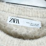 ZARA Pearl Embellished Wool Blend Pullover Crop Sweater Beige Large Photo 10