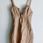 Mistress Rocks Vegan Leather Biscuit Deep Plunge Mini Dress Sz XS Photo 0