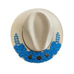 HAT MEXICAN Artisanal Hand Painted Fedora Floral Sombrero Panama Bohemian Medium Photo 6