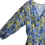 Aerie  Rock 'n' Ruffle Mini Sundress V-Neck Cotton 3/4 Sleeve Baja Blue Size L Photo 7