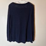 Loft Navy Blue Knit Crew Neck Long Sleeve Sweater Size Small Photo 6