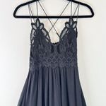 Free People  Womens Dress Black Adella Mini Slip Strappy V Neck Flowy Fairy Small Photo 5