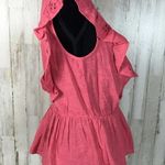 Hinge Nordstrom Eyelet Ruffle Peplum Top Blouse M Photo 4