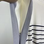 Entro  Womens Poncho Top Large Striped Round Neck Knit Sweater Heavy Coastal‎ Photo 3