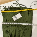 ZARA  green satin effect midi dress jewel straps Photo 6