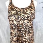 Joyspun shades of brown abstract print knit tank size large Photo 0