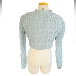 Sister Jane buttoned shirring top in dusty blue Size Medium Photo 8