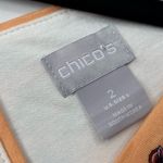 Chico's Chico’s Touch of Cool Scarf Tee‎ Orange White Floral Size Large Photo 2