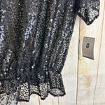 Jaclyn Smith NWT Sequin Sheer Business Casual Blouse Black Photo 4