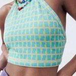 ZARA Blue, Green and Purple Patterned Crop Top Photo 0