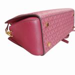 Michael Kors Laila Satchel Bag Small Mulberry MK Logo Print Adjustable Strap Photo 12