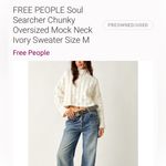 We The Free Creamy White Chunky Knit Mock Neck Sweater | Size Medium Photo 1