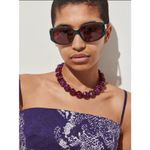 Rachel Comey 💕💕 Chunky Bead Choker Necklace Acrylic ~ Dark Brown NWOT Photo 3